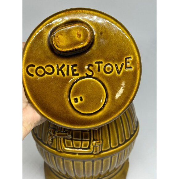 VTG Pfaltzgraff USA Cookie Stove Jar Canister Brown Barrel Design - Picture 10 of 10